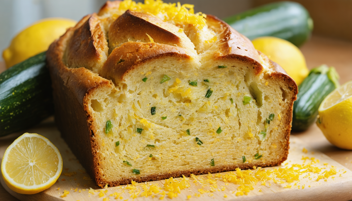 découvrez notre recette facile et rapide de pain moelleux aux courgettes, délicatement parfumé au citron pour un goût frais et savoureux à chaque bouchée.