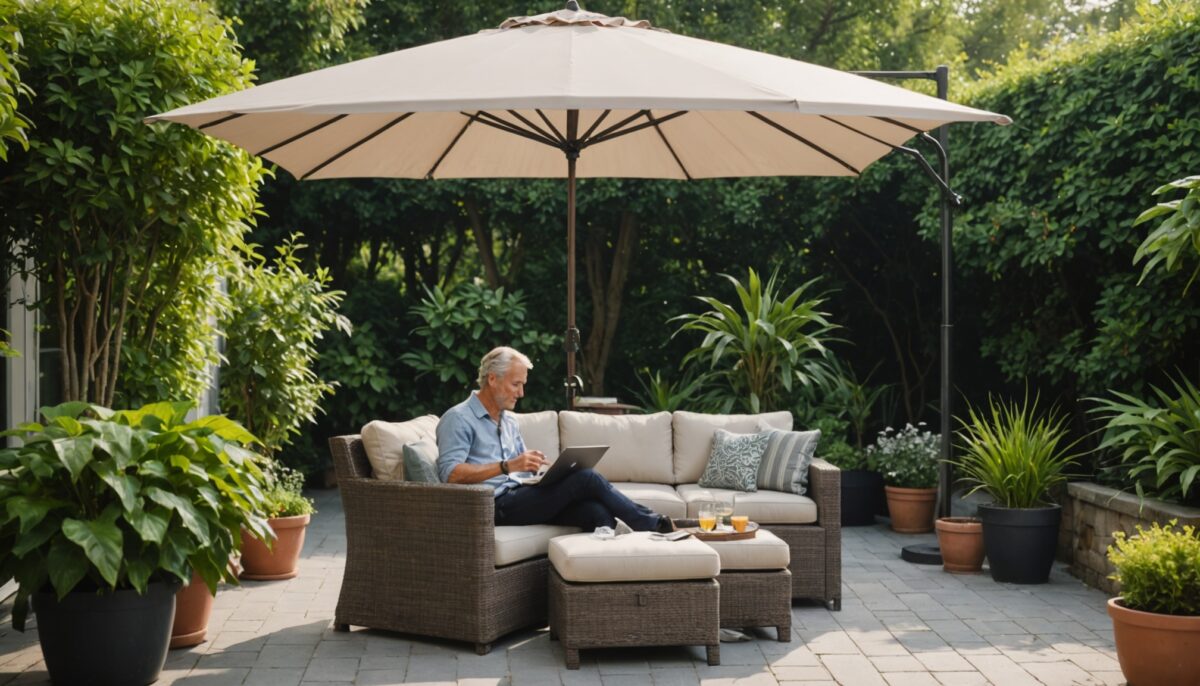 Installer un parasol déporté : astuces pour gagner de la place sur votre terrasse