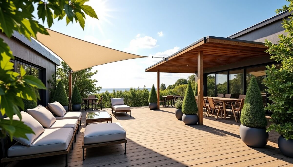 Comment créer de l’ombre sur une terrasse exposée plein sud sans sacrifier la luminosité ?