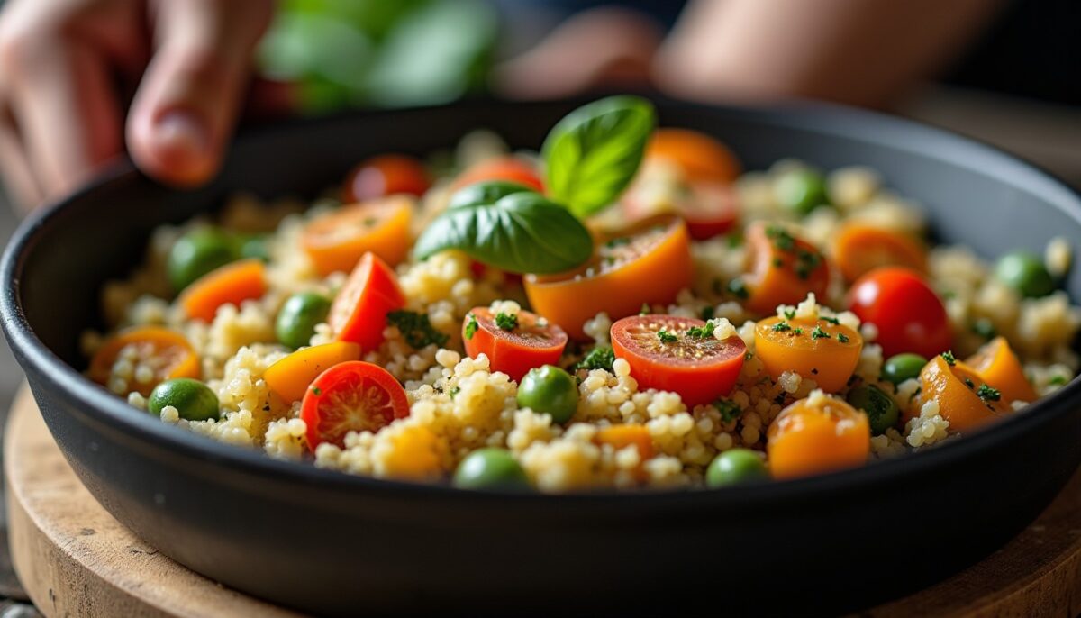Délicieux gratin de légumes et quinoa aux épices savoureuses