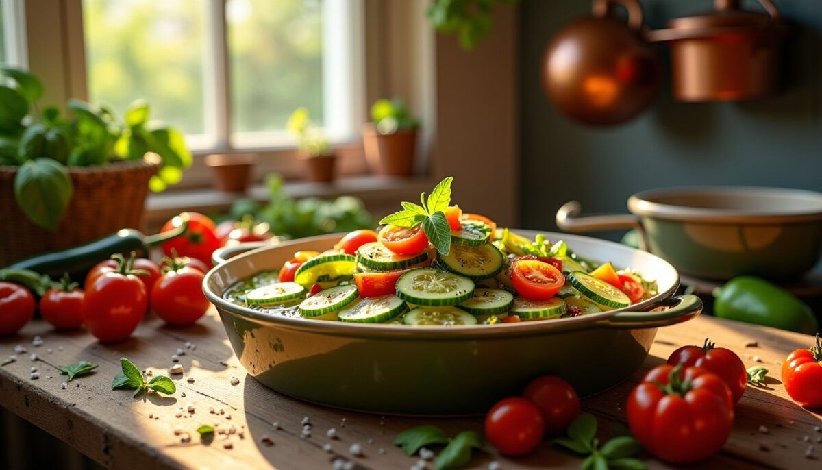 Compotée de concombre aux saveurs de ratatouille