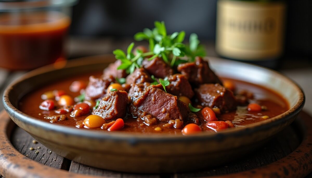 Découvrez la recette savoureuse et authentique du Bœuf Bourguignon, à la fois beau et délicieux !