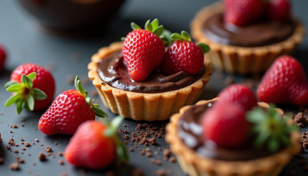 Délicieuses Tartelettes Fondantes au Chocolat et Fraises Fraîches : Recette Facile