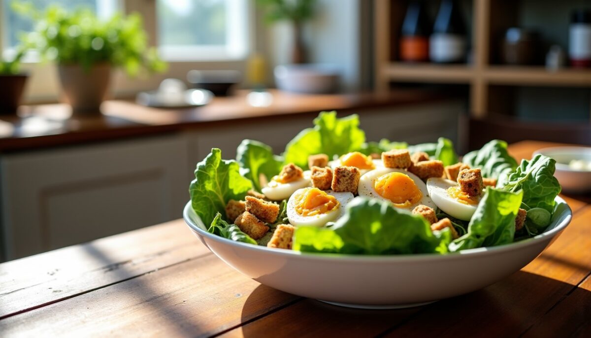 Découvrez la recette vidéo : La salade César revisitée avec des œufs