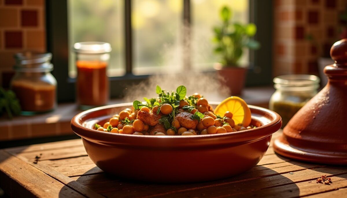 Délicieuse recette de tajine de poulet aux pois chiches : un voyage aux saveurs authentiques