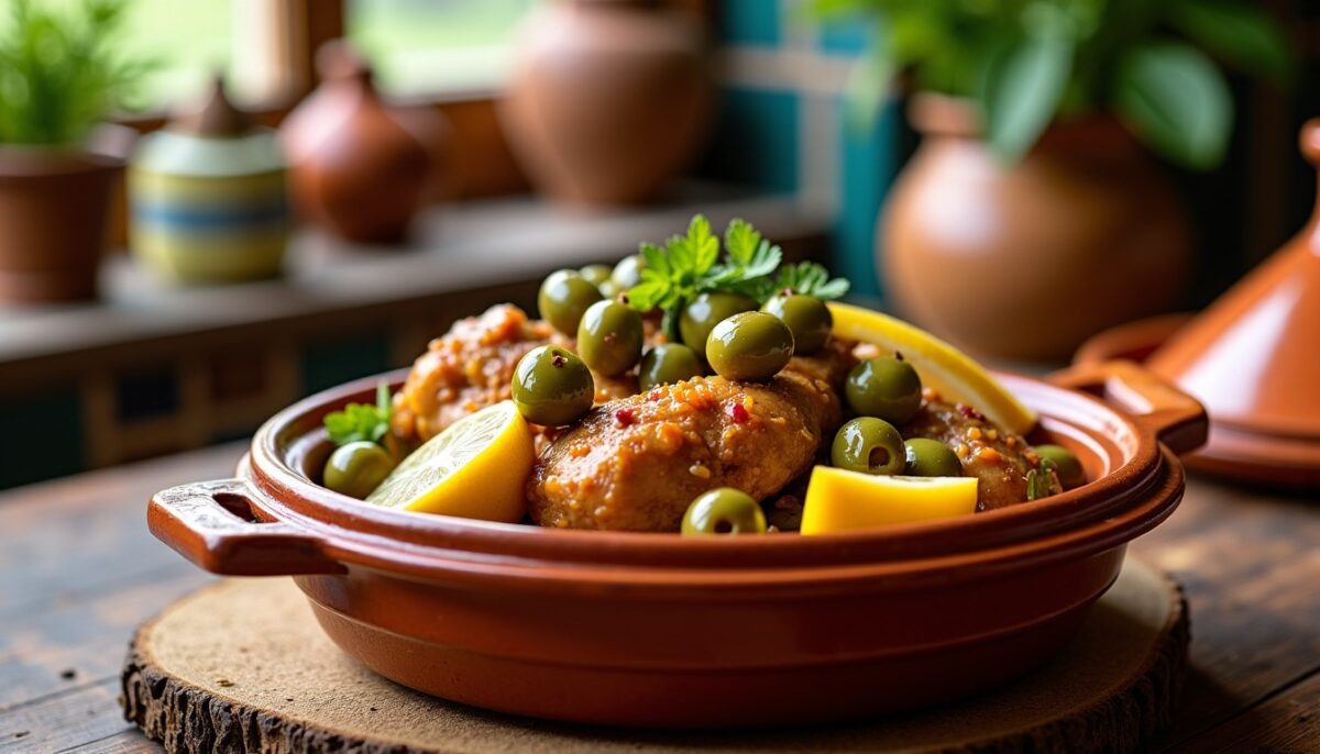 Délicieux tajine de poulet aux olives et citrons confits : une explosion de saveurs marocaines